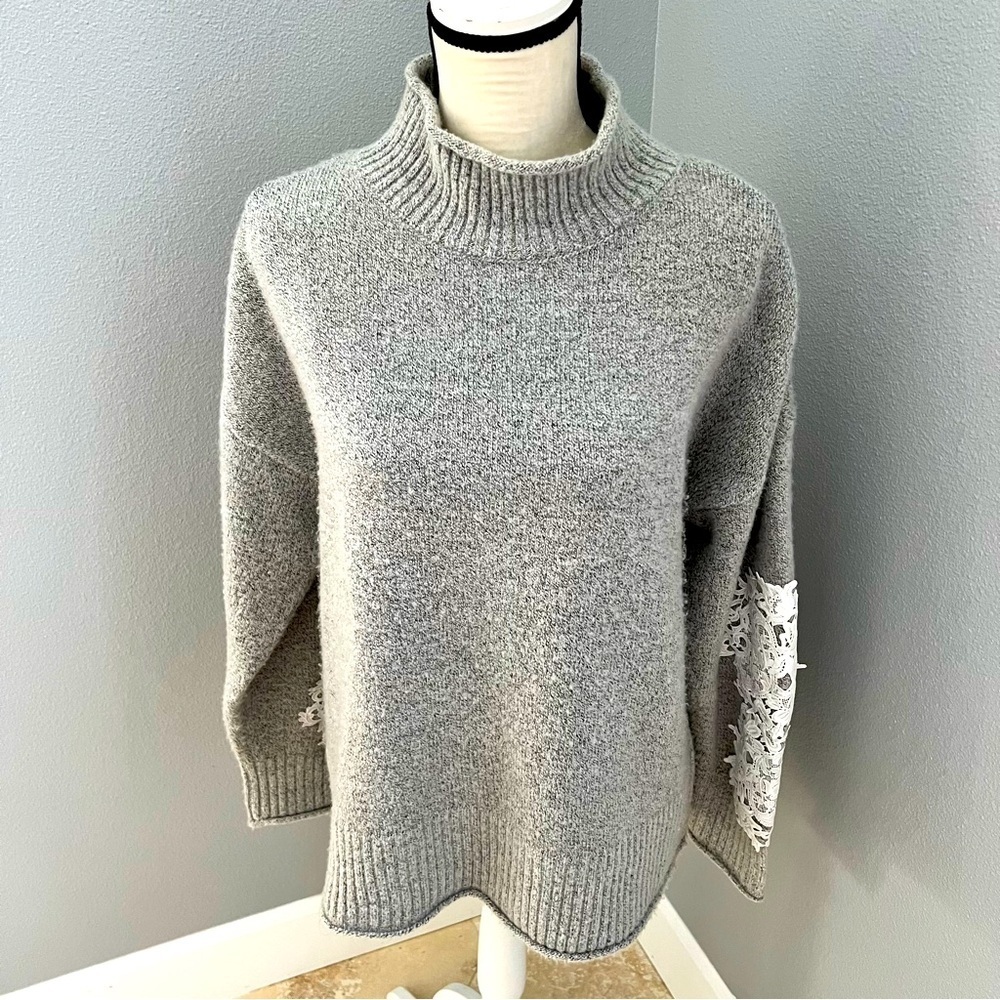 Women’s INC international concept, turtleneck sweater with lace detail